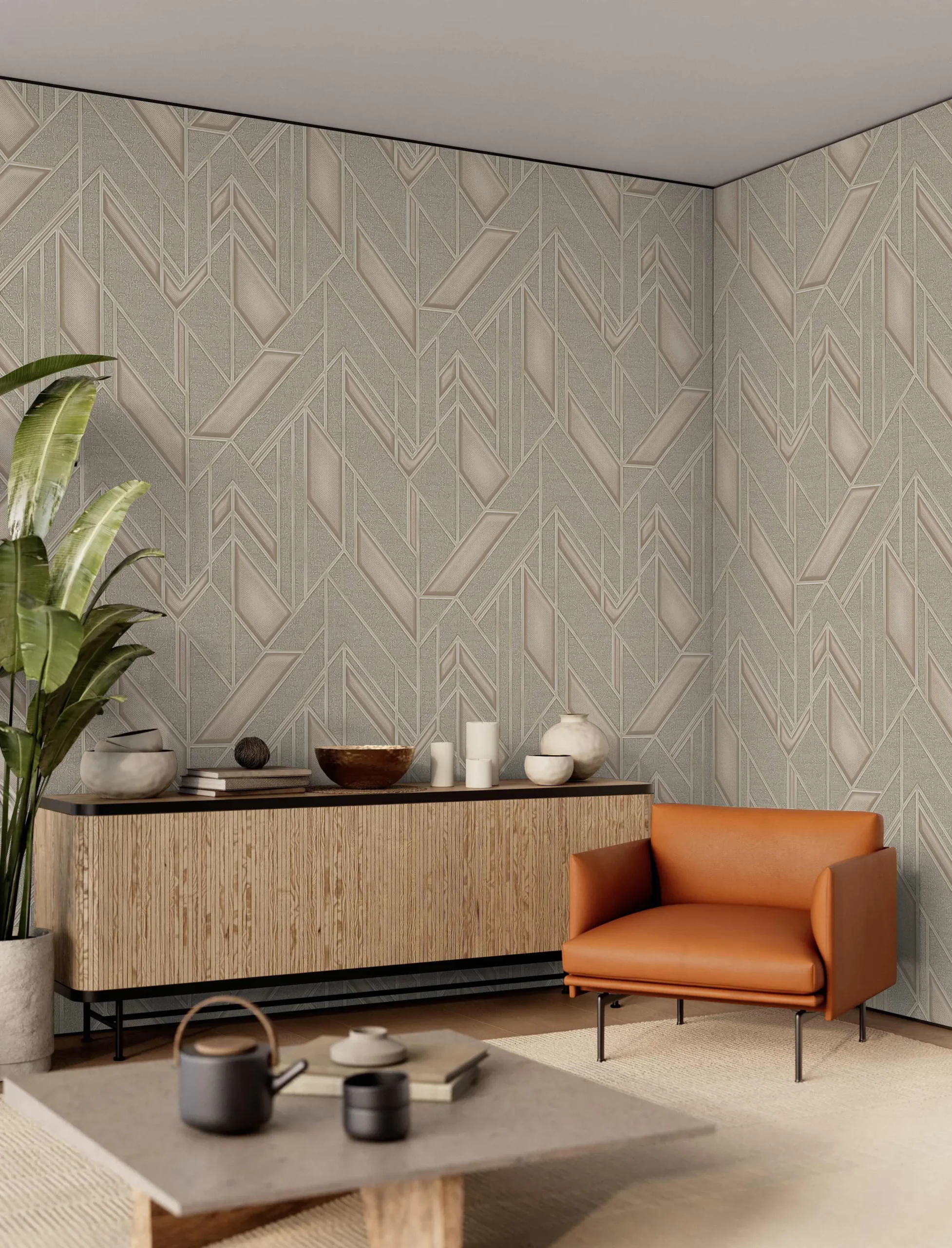 Beige Embossed Wallpaper – Understated Shimmer (24113-4)
